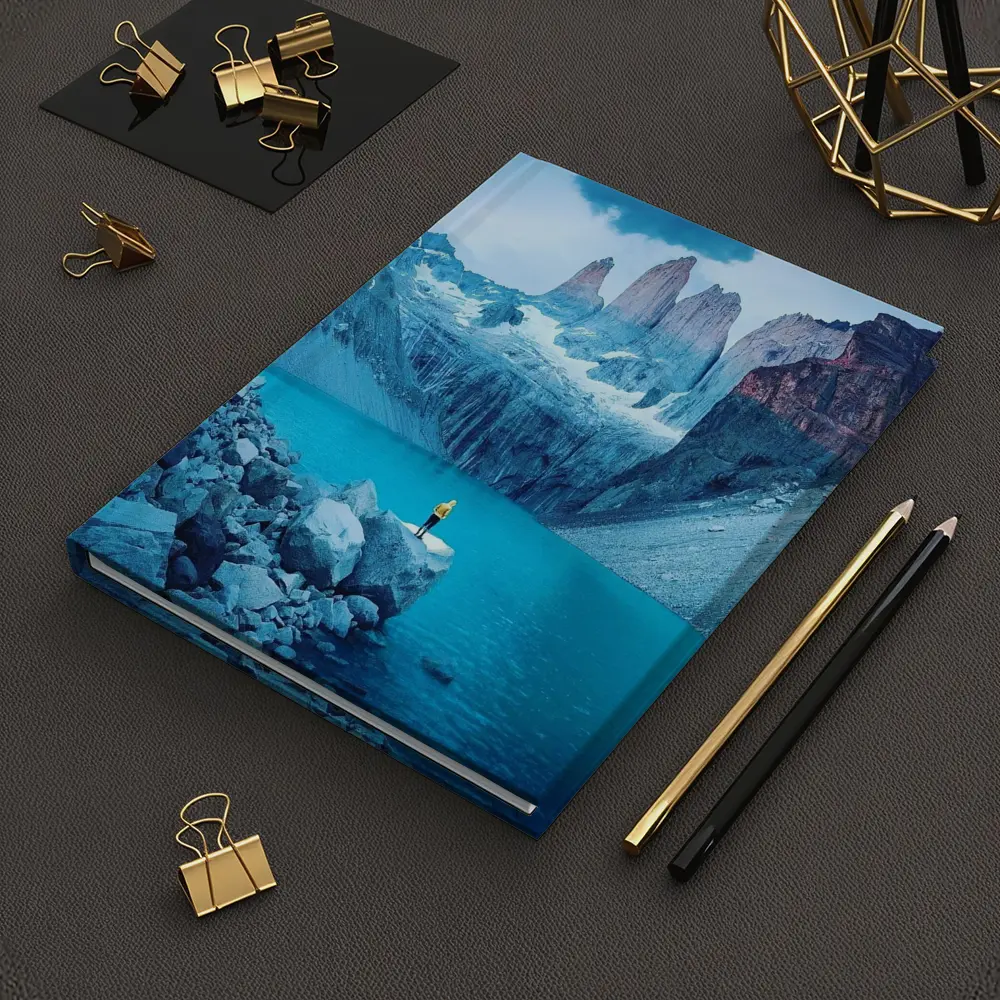Lone Hiker Torres del Paine Blue Lake – Notebooks