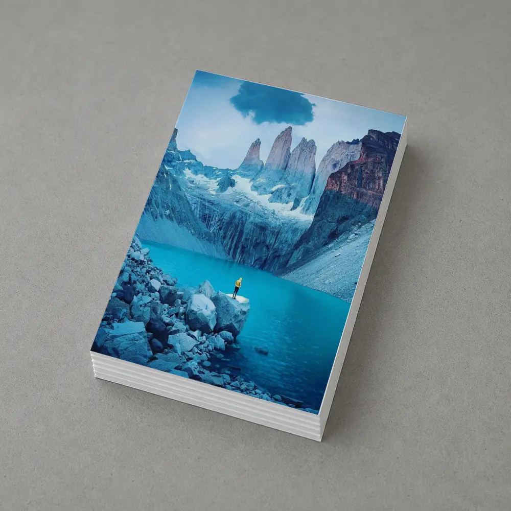 Lone Hiker Torres del Paine Blue Lake – Postcards