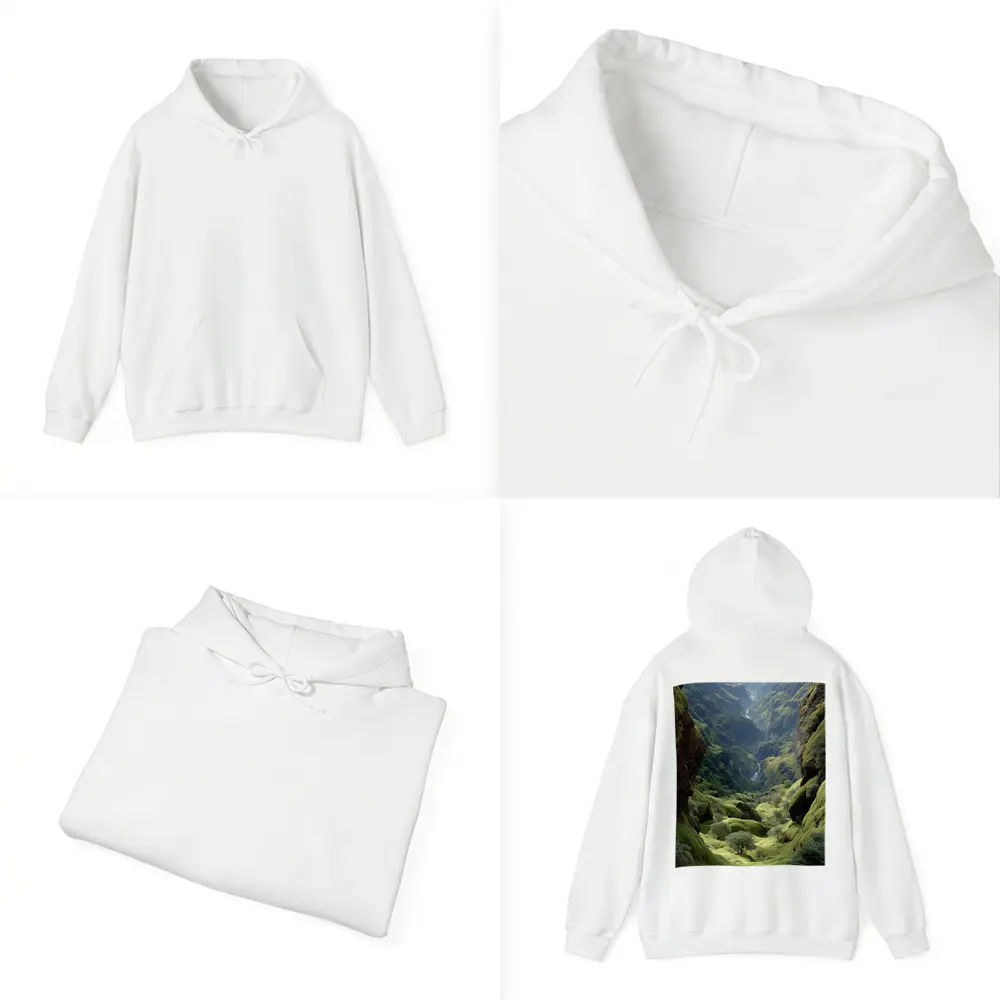 Green Canyon Valley With Mossy Rocky Walls – Hoodies