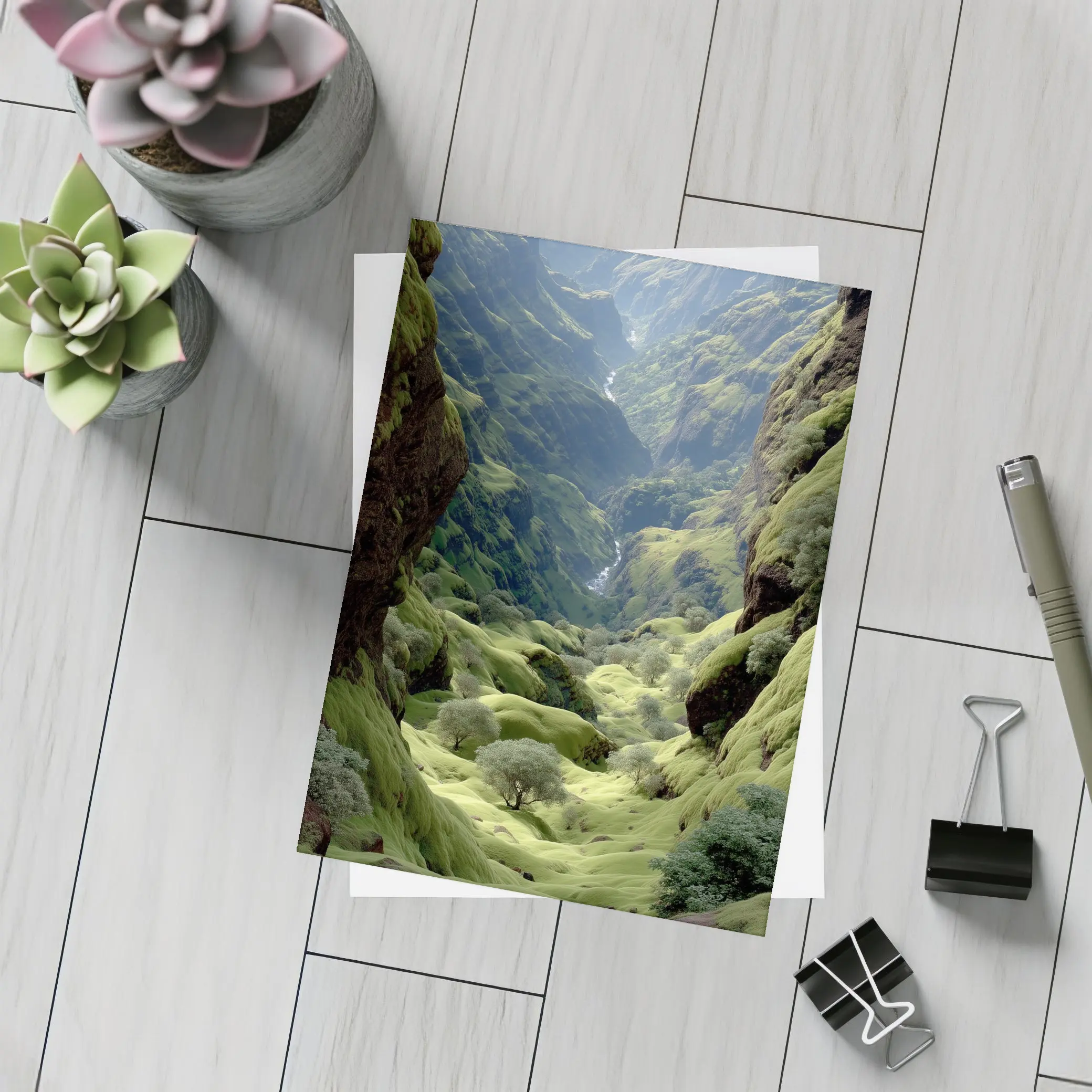 Green Canyon Valley With Mossy Rocky Walls – Postcards