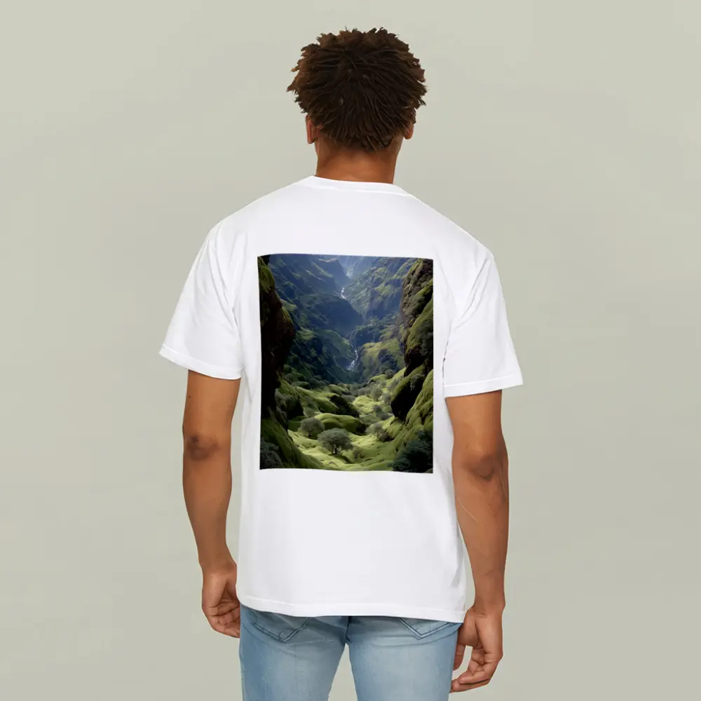 Green Canyon Valley With Mossy Rocky Walls – T-Shirts