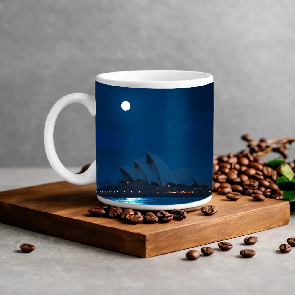 Sydney Opera House Full Moon Night Painting – Mugs