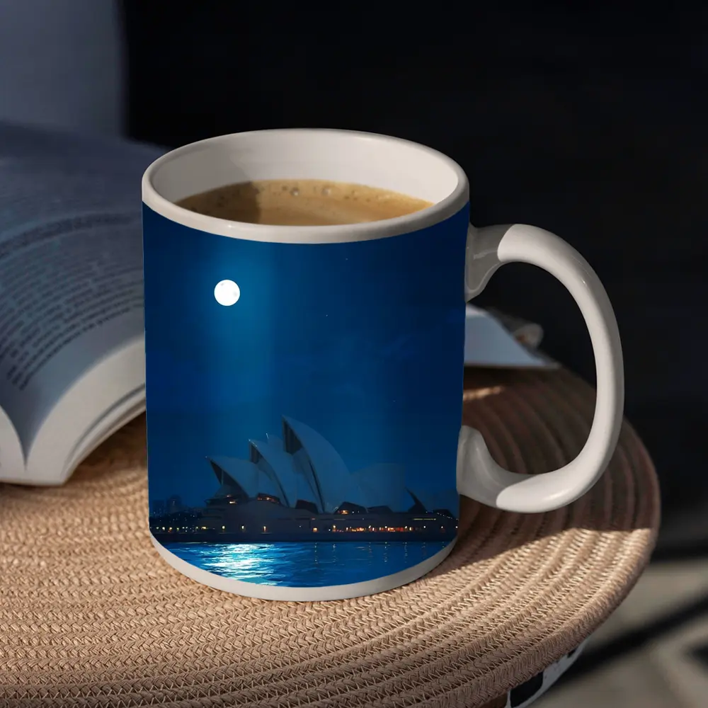 Sydney Opera House Full Moon Night Painting – Mugs