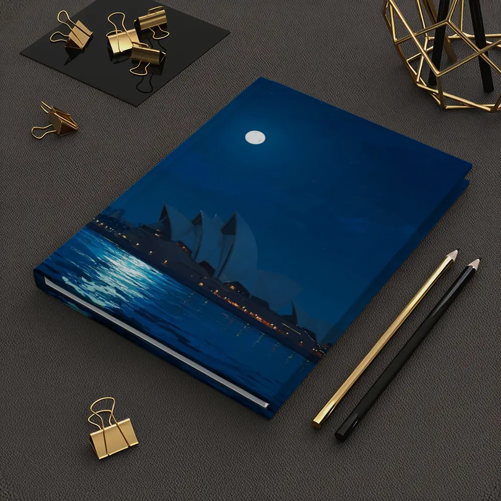 Sydney Opera House Full Moon Night Painting – Notebooks
