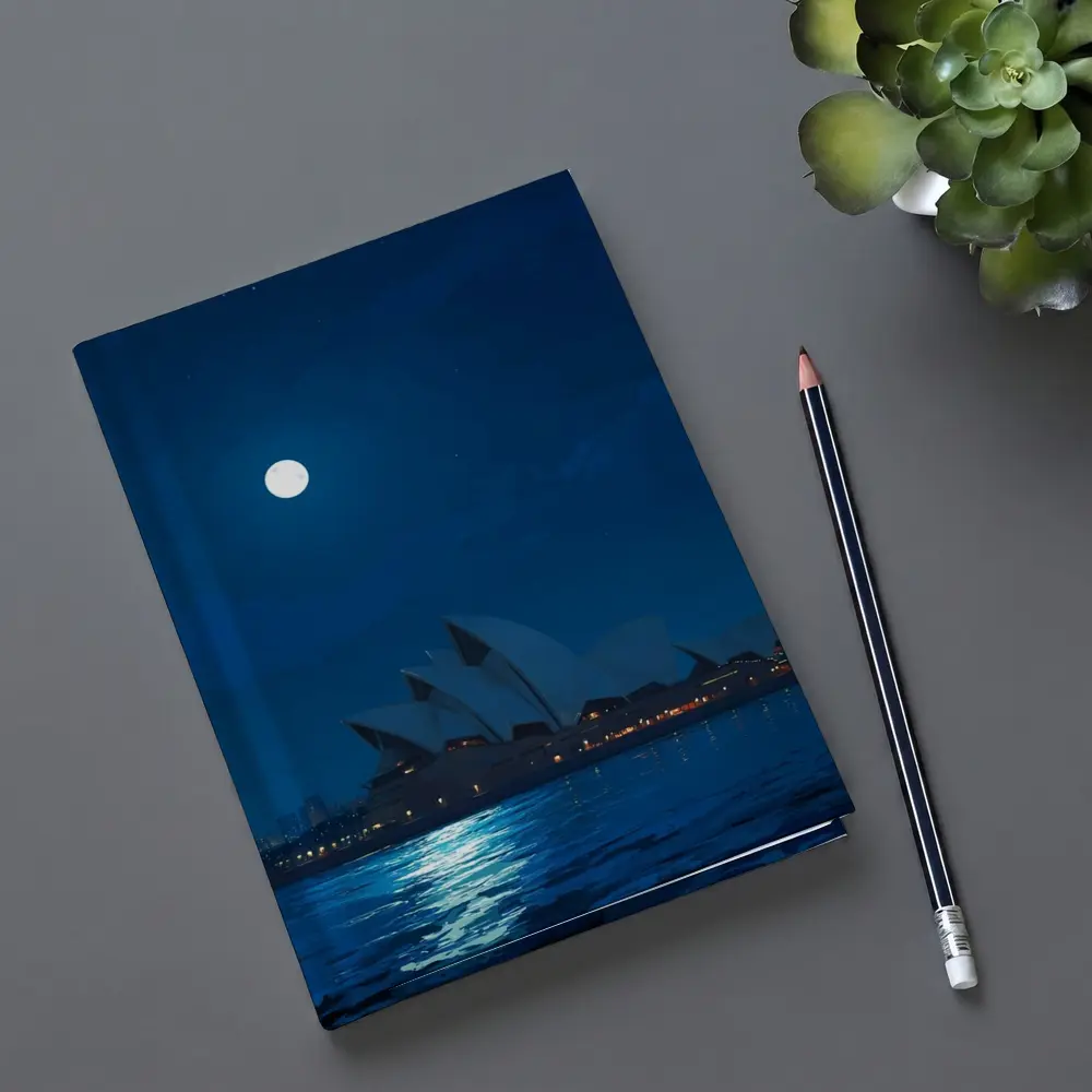 Sydney Opera House Full Moon Night Painting – Notebooks