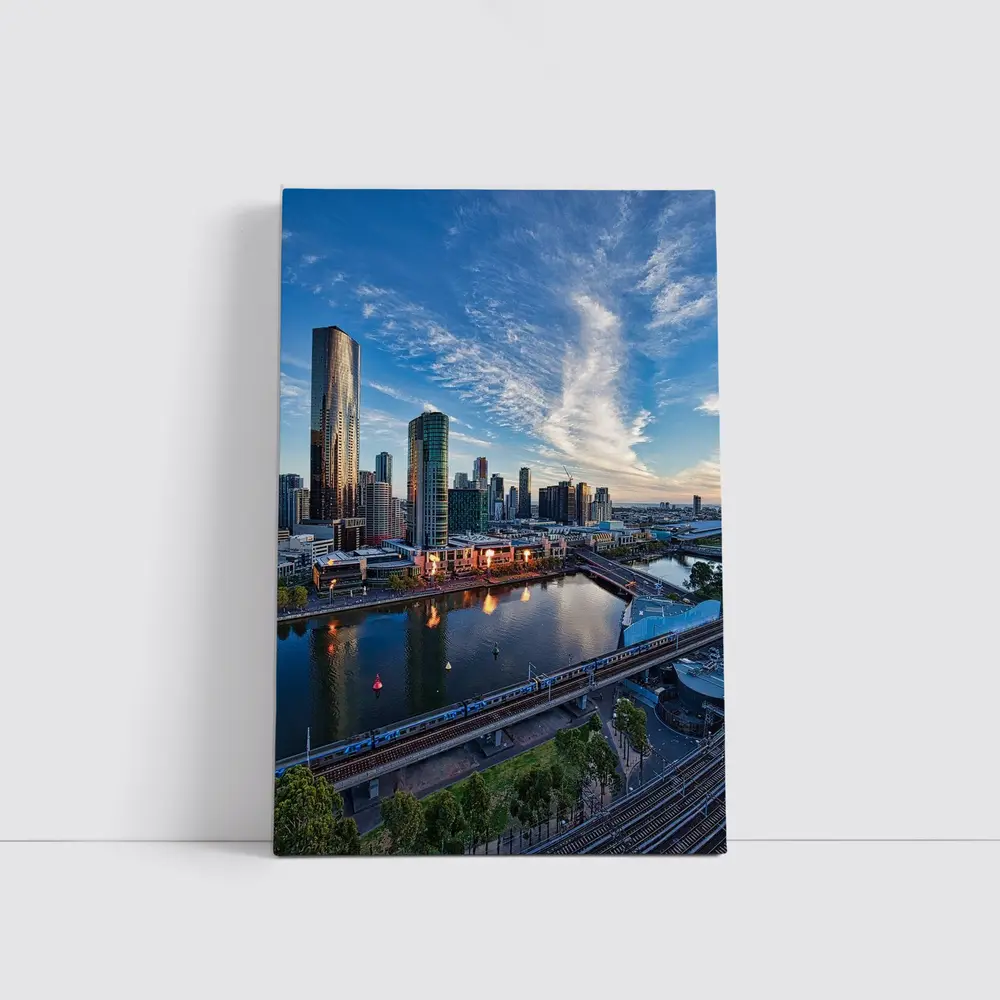 Melbourne Skyline Yarra River Sunset View – Wall Art