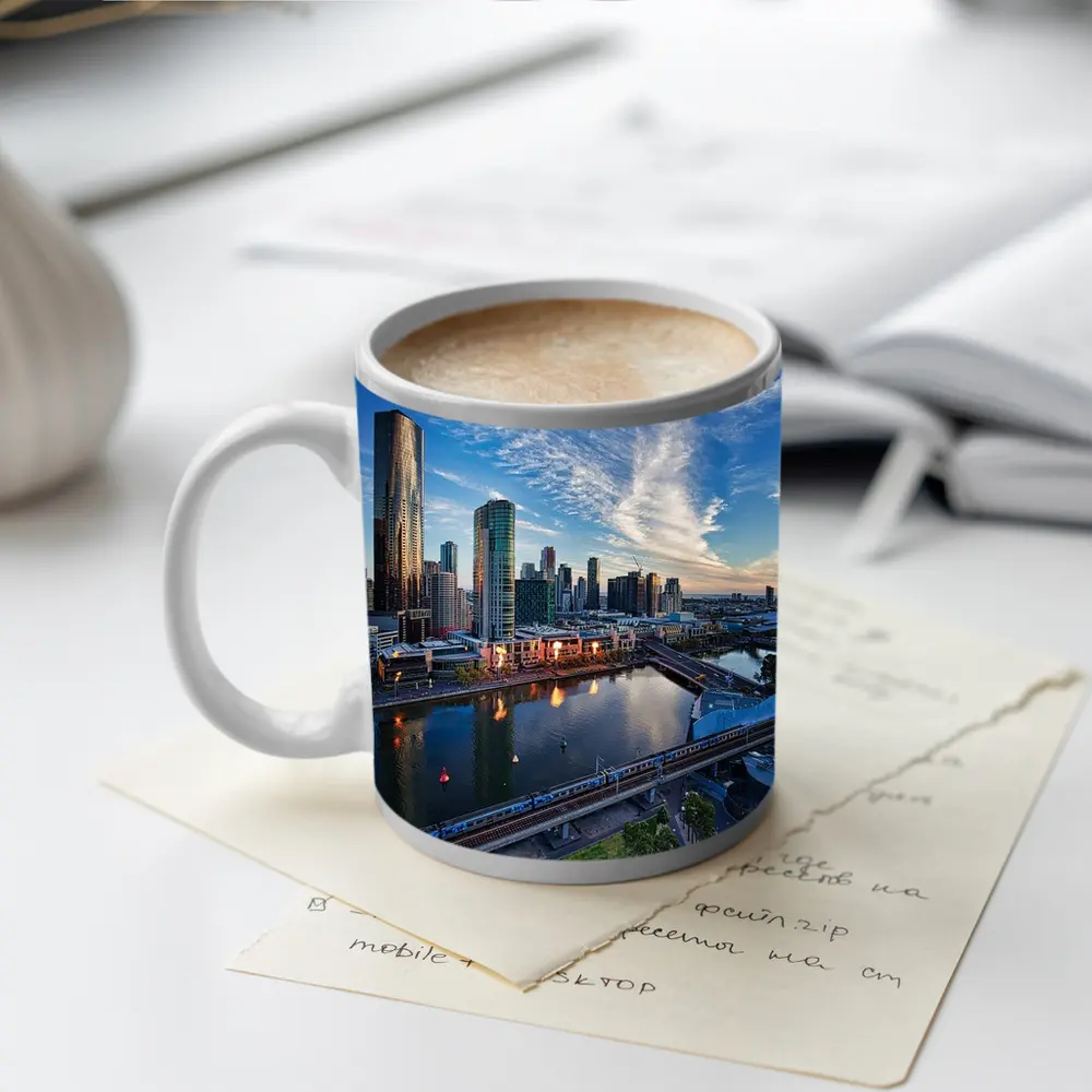 Melbourne Skyline Yarra River Sunset View – Mugs