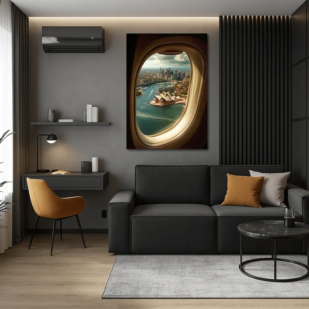 Sydney Opera House View From Airplane Window – Wall Art