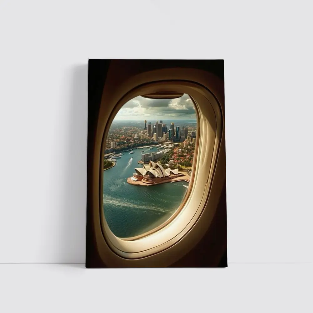 Sydney Opera House View From Airplane Window – Wall Art