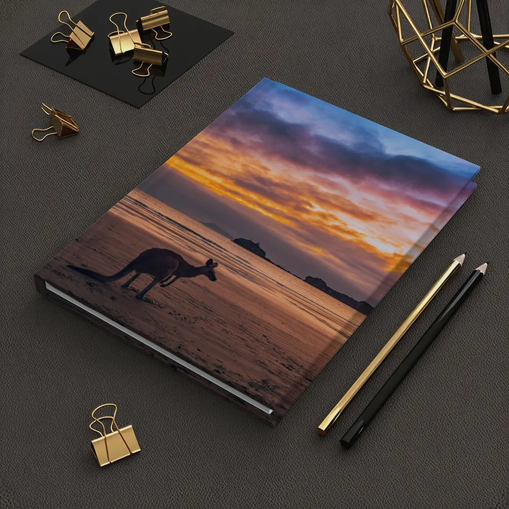 Kangaroo On Beach At Sunset Australia – Notebooks