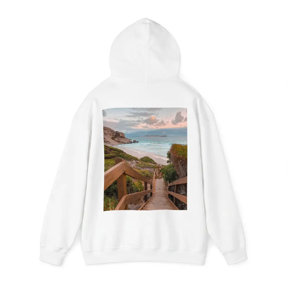 Wooden Stairway Leading Down To Beach – Hoodies