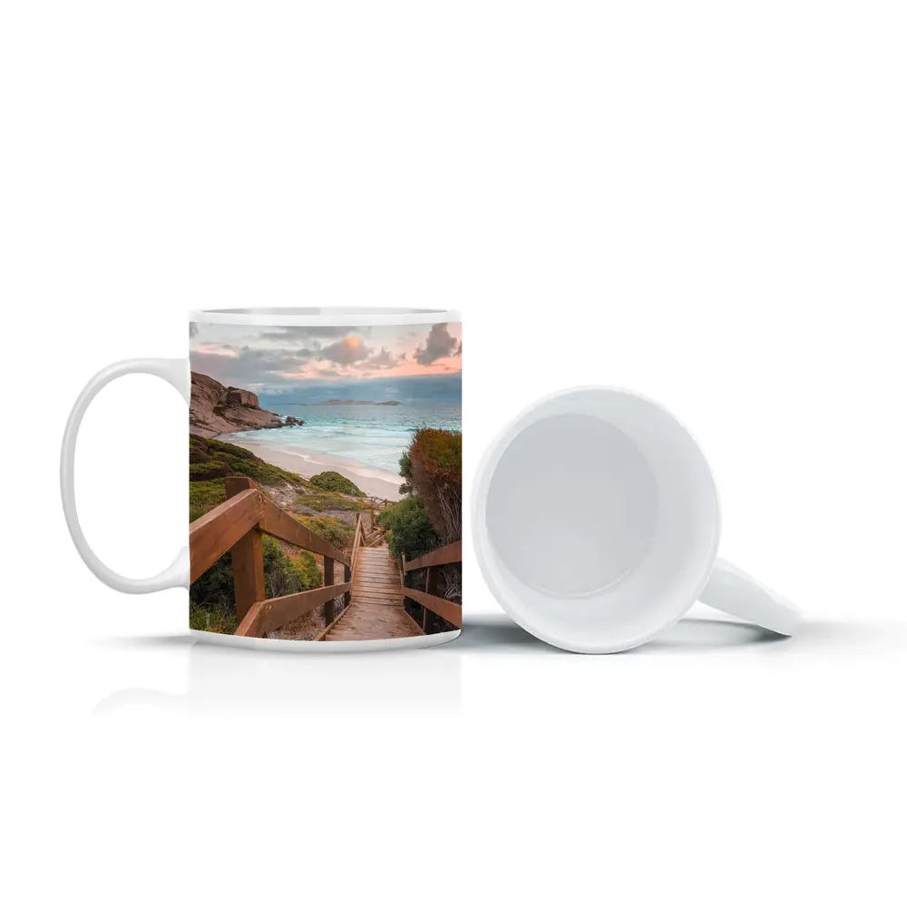 Wooden Stairway Leading Down To Beach – Mugs