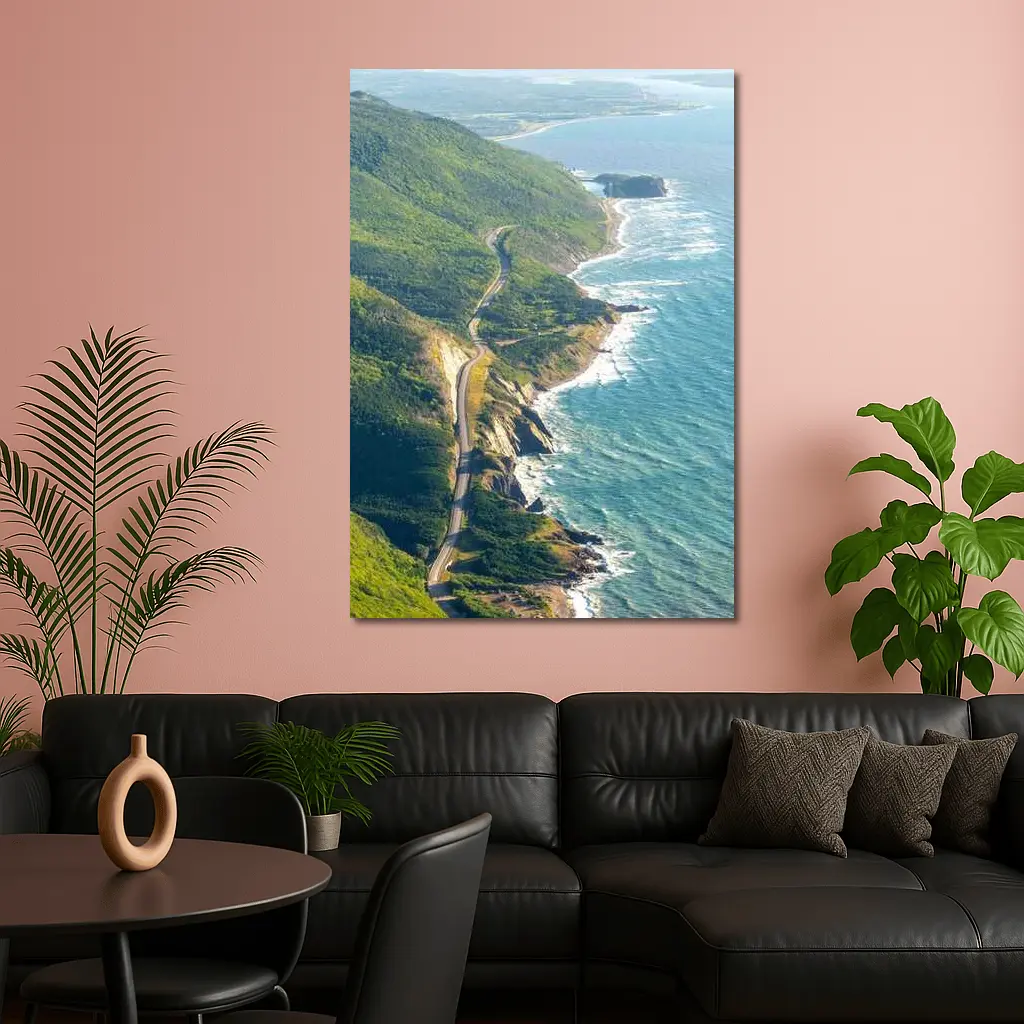 Cabot Trail Coastal Road Green Cliffs Ocean – Wall Art