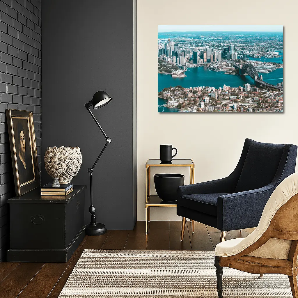 Sydney Harbour Bridge Opera House Aerial View – Wall Art
