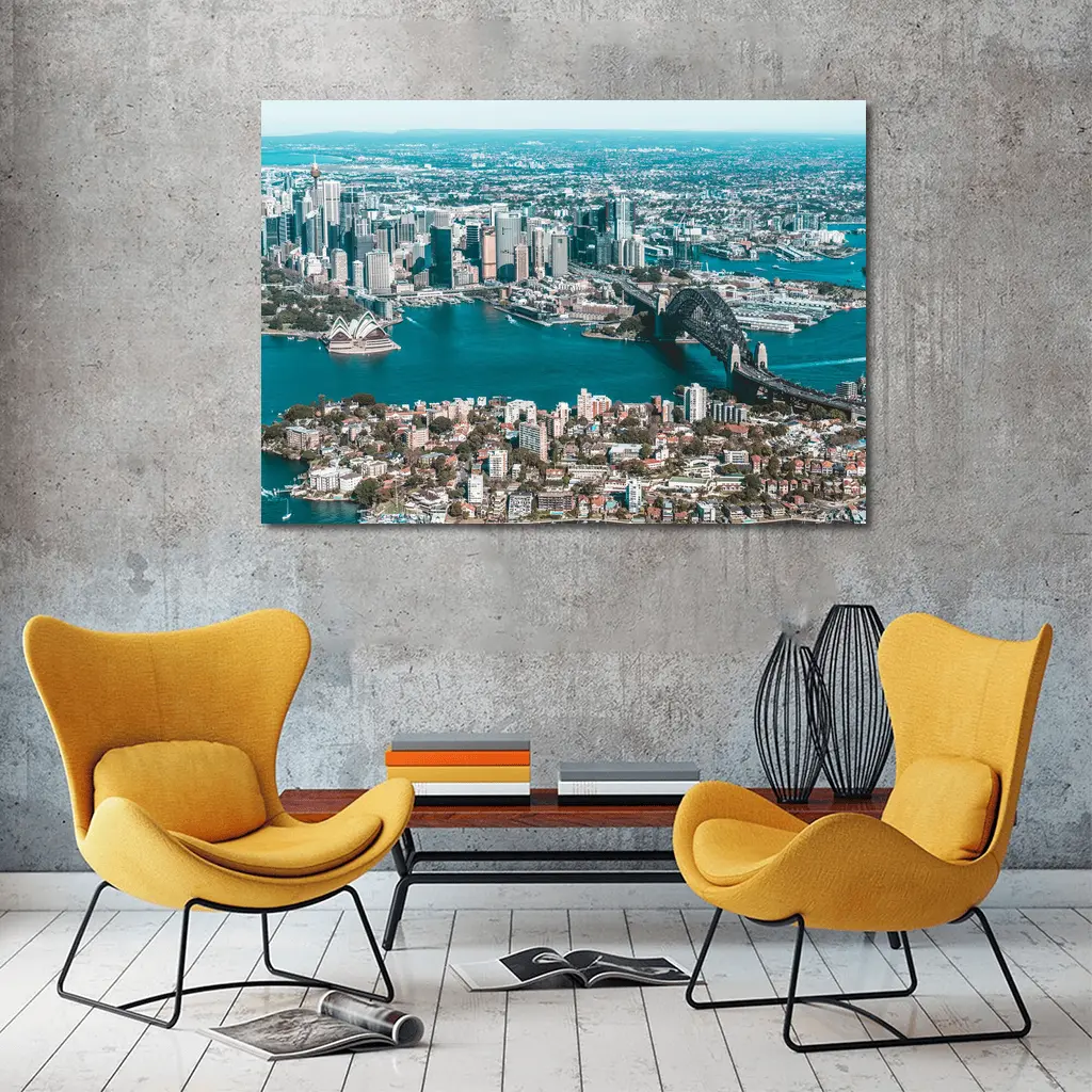 Sydney Harbour Bridge Opera House Aerial View – Wall Art