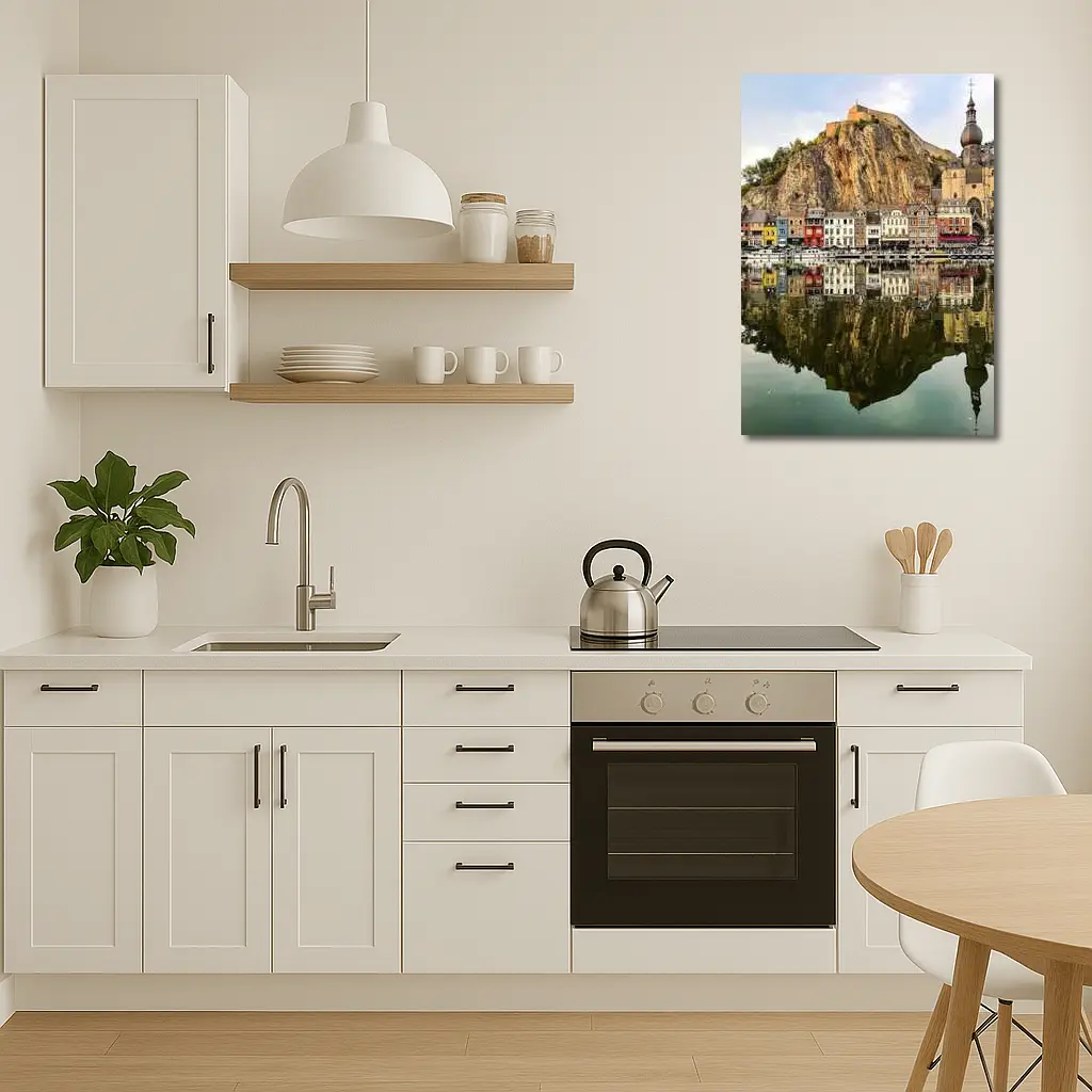 Dinant Belgium Cityscapes River Reflection – Wall Art