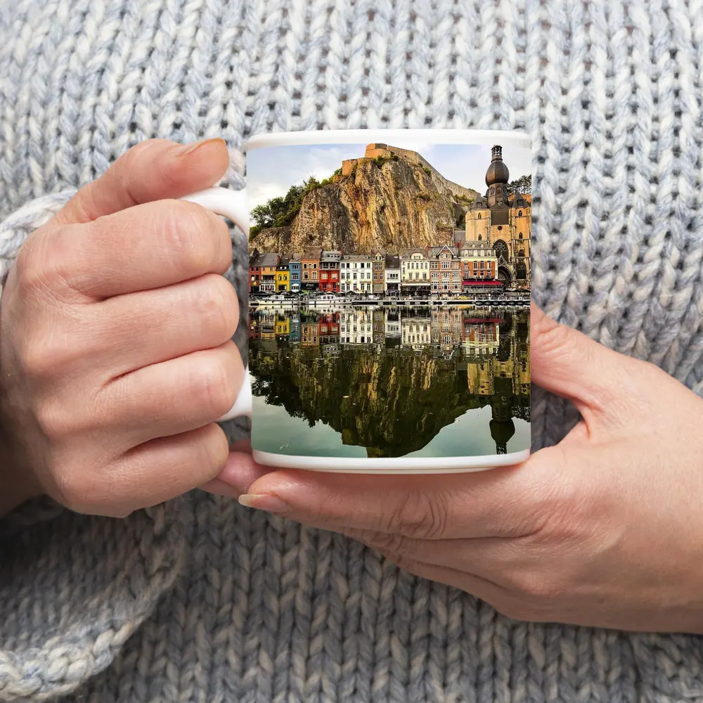 Dinant Belgium Cityscapes River Reflection – Mugs
