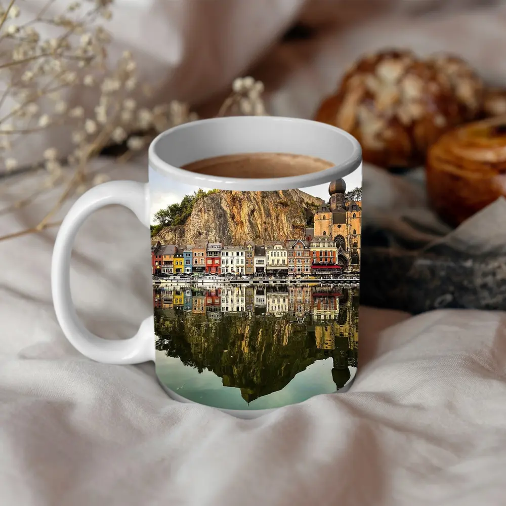 Dinant Belgium Cityscapes River Reflection – Mugs