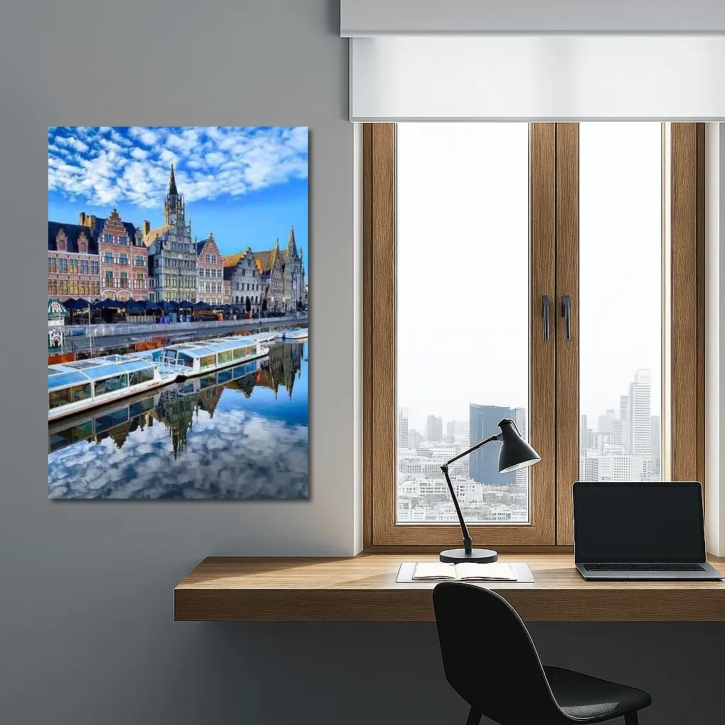 Ghent Canal Historic Guild Houses Belgium – Wall Art