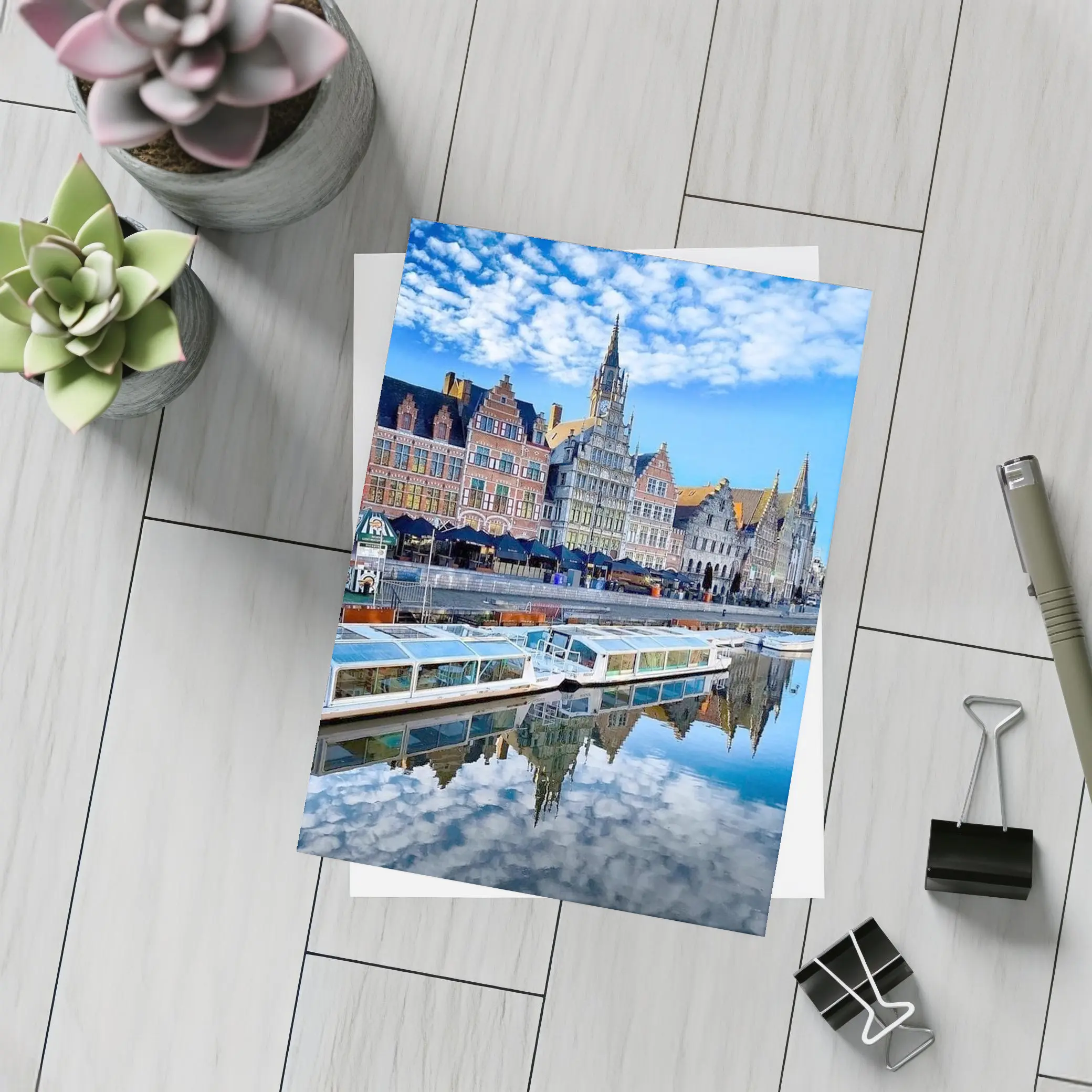 Ghent Canal Historic Guild Houses Belgium – Postcards