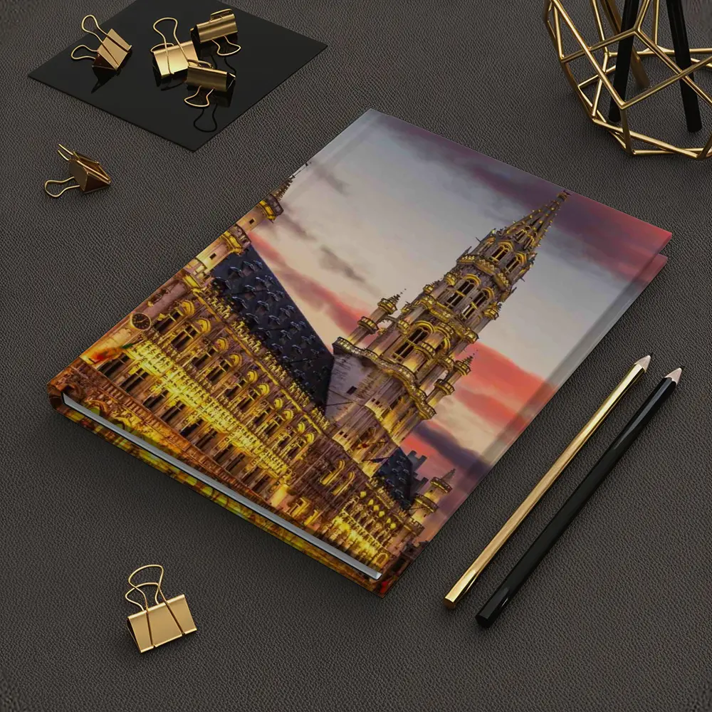 Brussels Town Hall Grand Place Sunset Sky – Notebooks