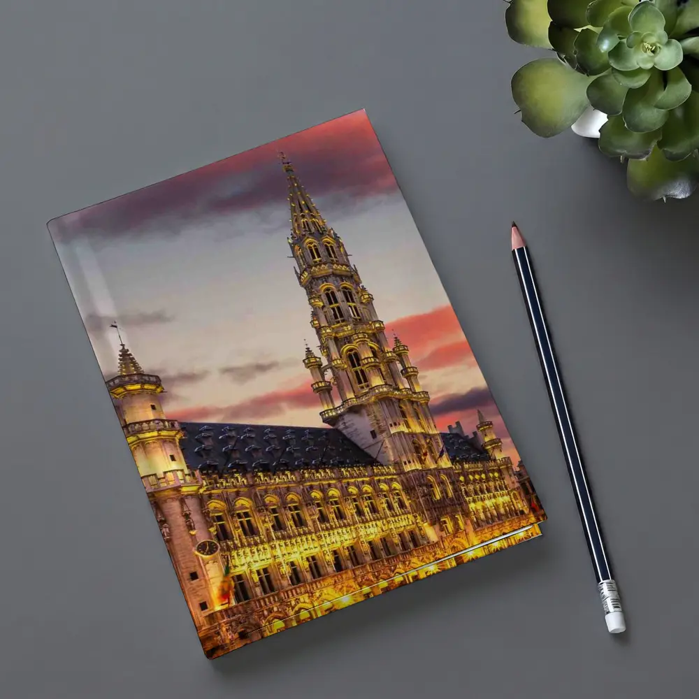 Brussels Town Hall Grand Place Sunset Sky – Notebooks