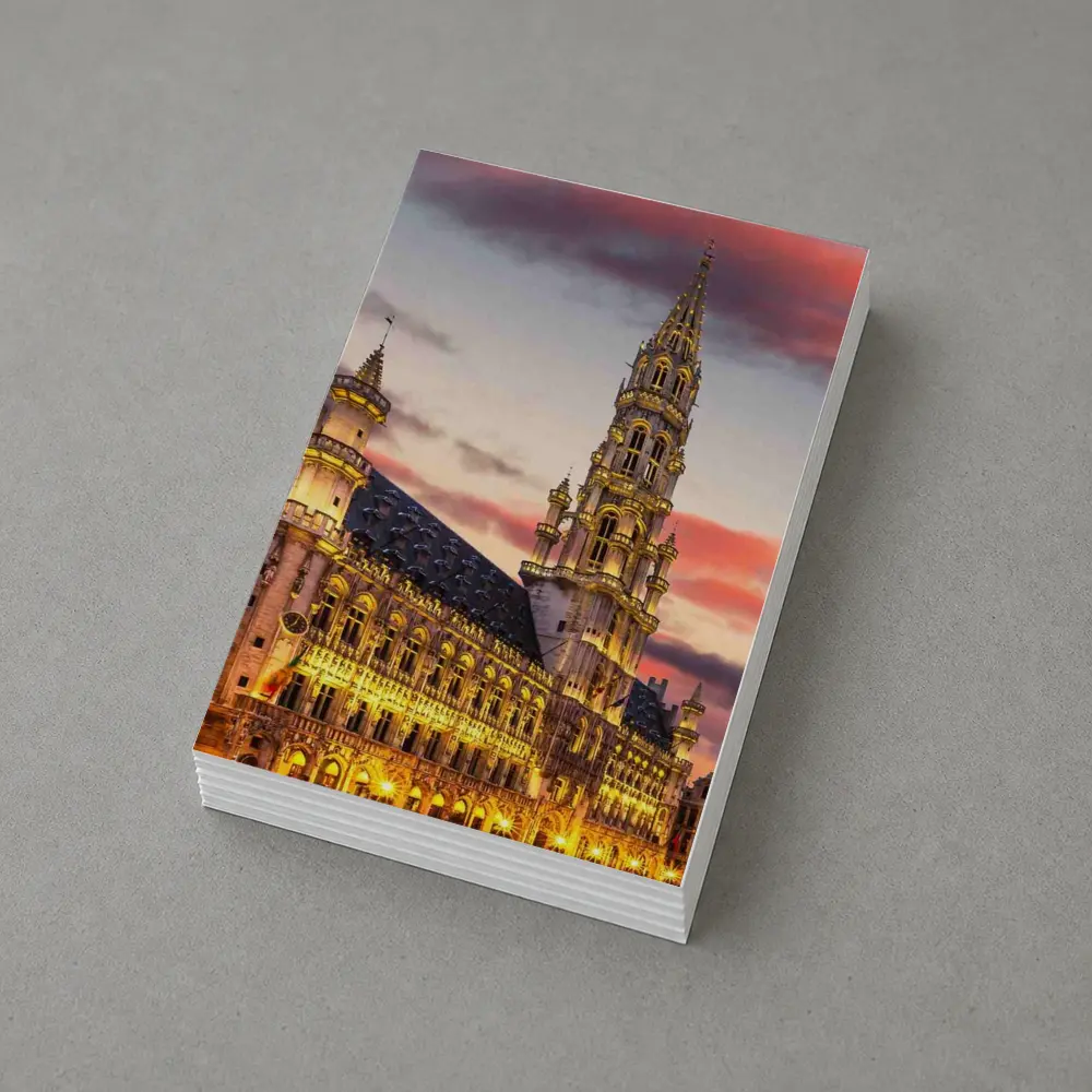 Brussels Town Hall Grand Place Sunset Sky – Postcards