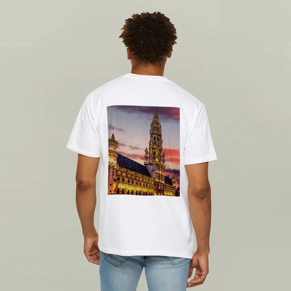 Brussels Town Hall Grand Place Sunset Sky – T-Shirts