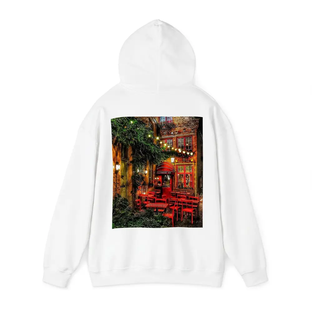Cozy European Cafe Alley Night Street – Hoodies