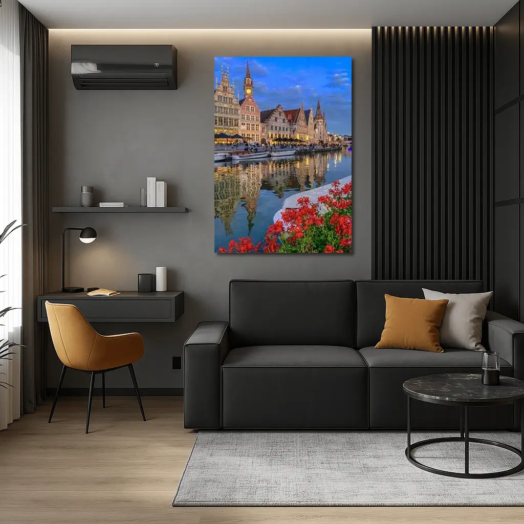 Ghent Canal Medieval Guild Houses Belgium – Wall Art