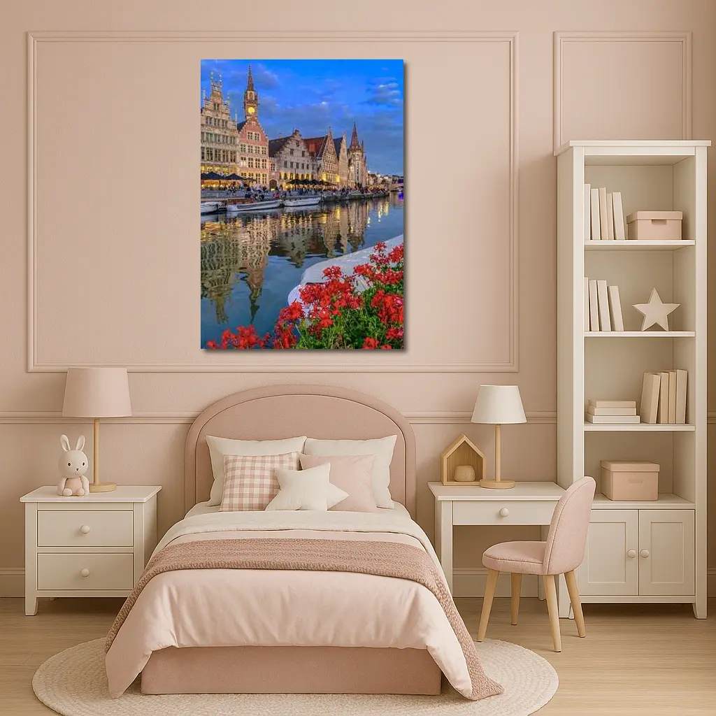 Ghent Canal Medieval Guild Houses Belgium – Wall Art