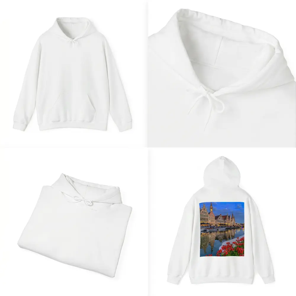 Ghent Canal Medieval Guild Houses Belgium – Hoodies