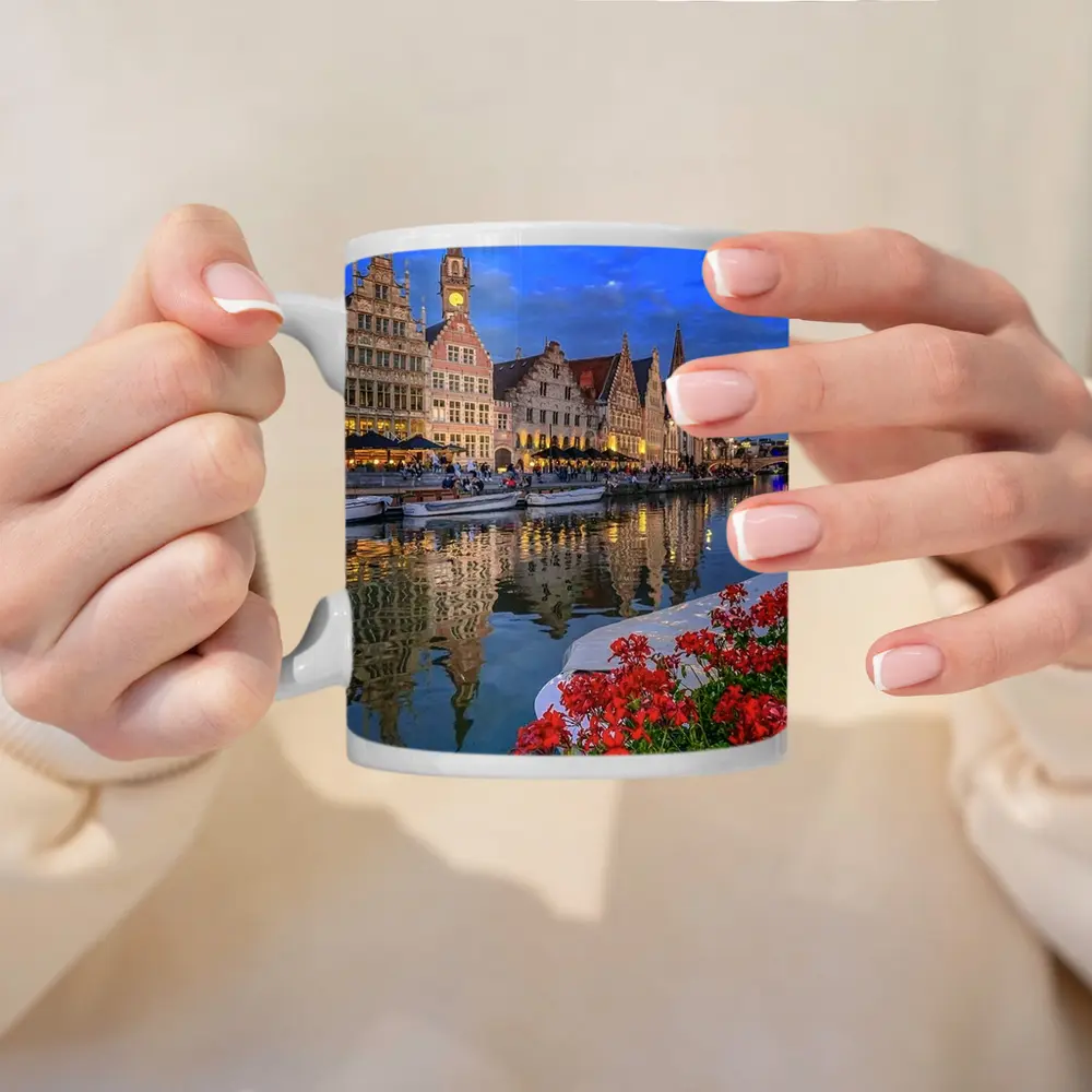 Ghent Canal Medieval Guild Houses Belgium – Mugs