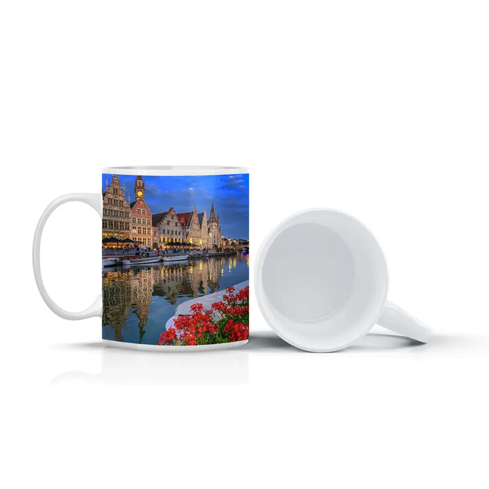 Ghent Canal Medieval Guild Houses Belgium – Mugs