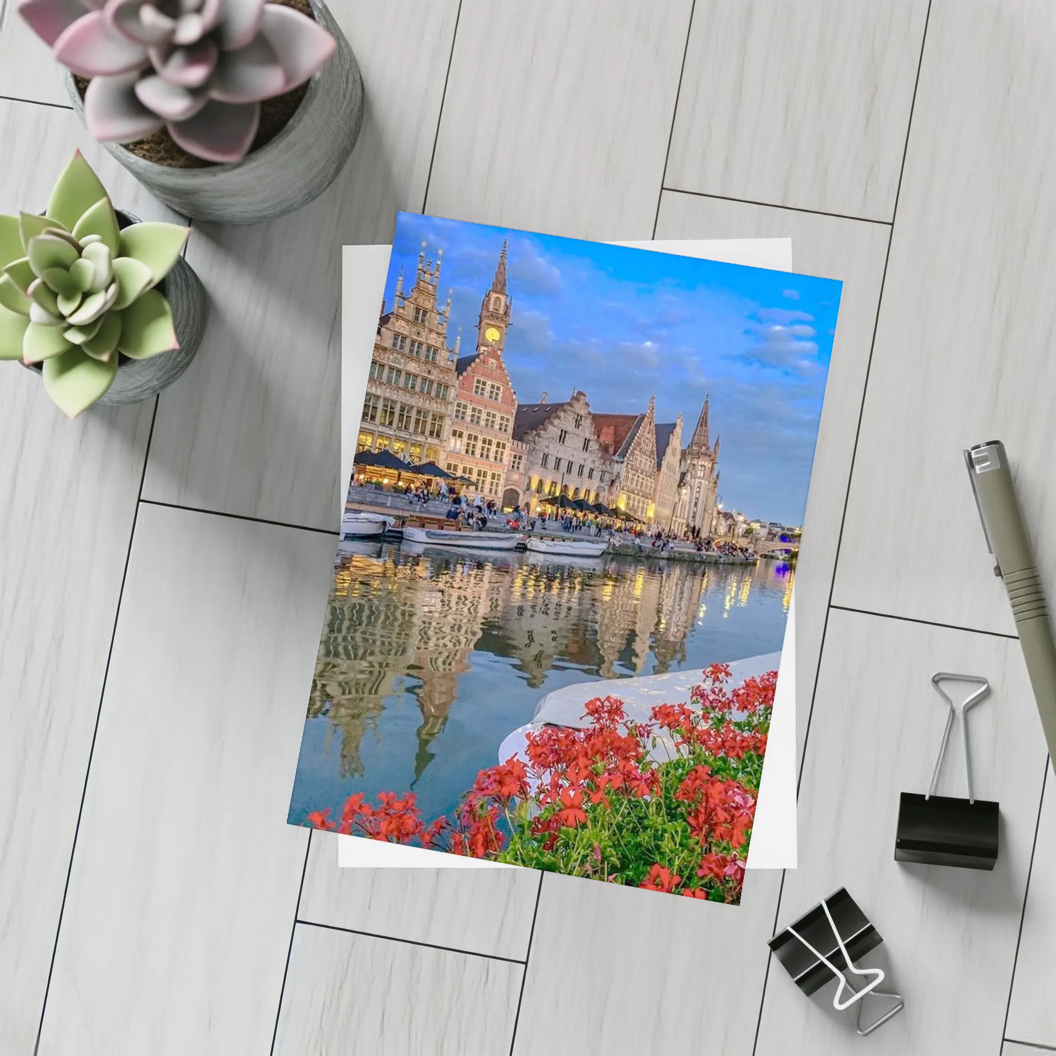 Ghent Canal Medieval Guild Houses Belgium – Postcards