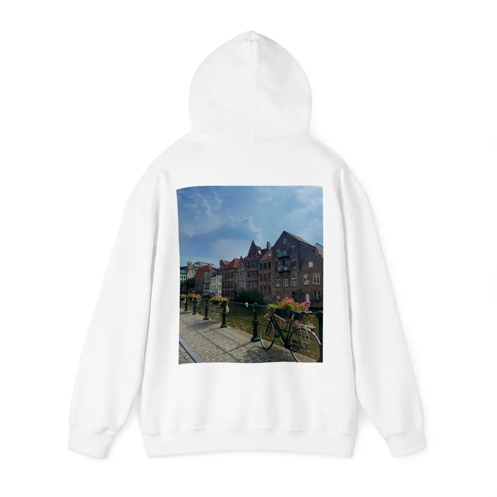 Ghent Canal Bridge Bicycle Brick Buildings – Hoodies