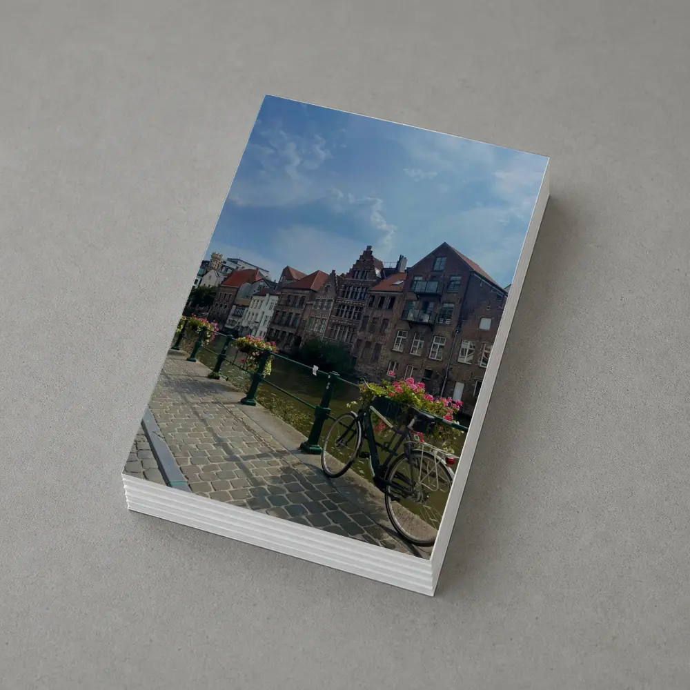 Ghent Canal Bridge Bicycle Brick Buildings – Postcards