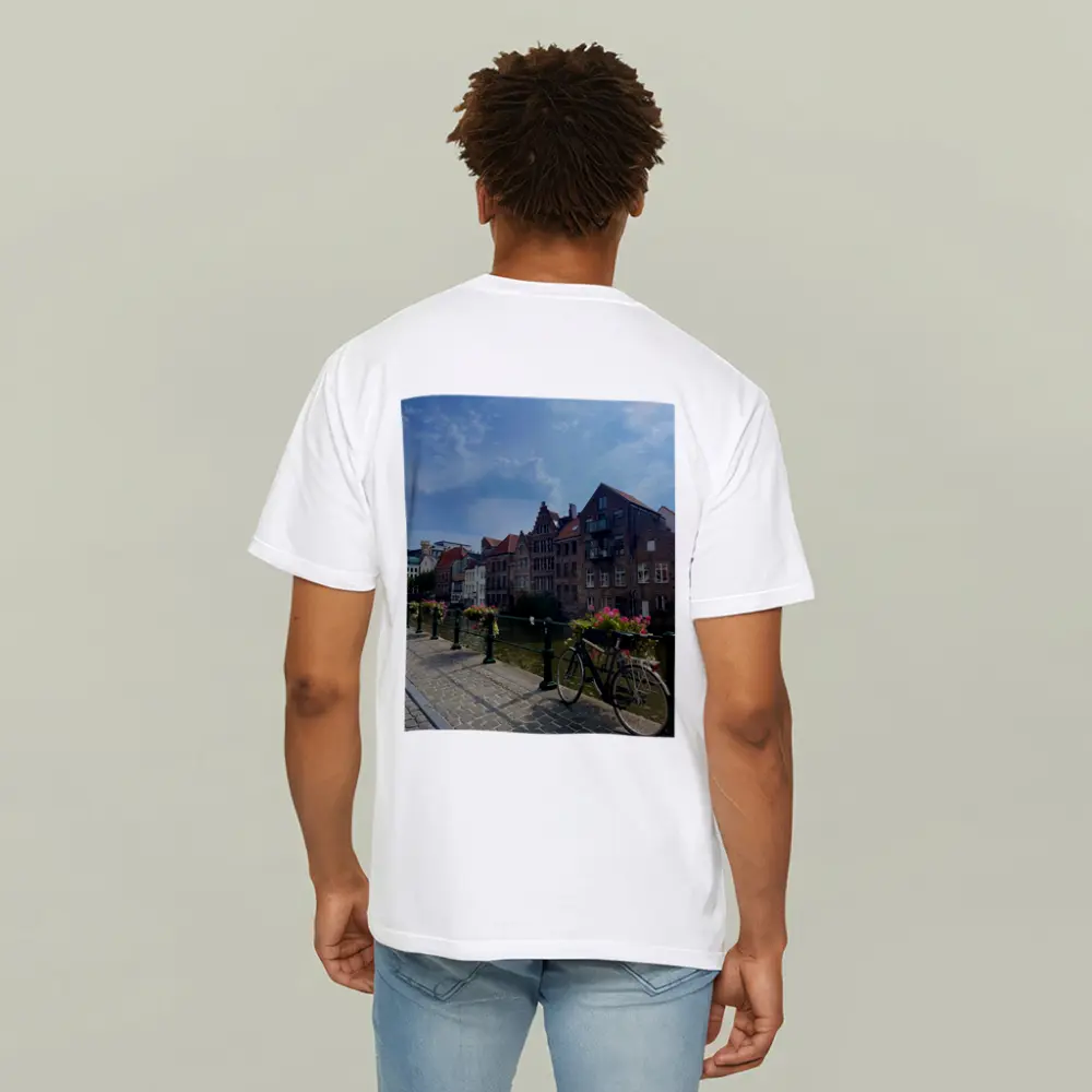 Ghent Canal Bridge Bicycle Brick Buildings – T-Shirts