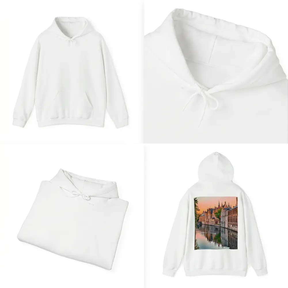 Bruges Belgium Canal Sunset Medieval City – Hoodies