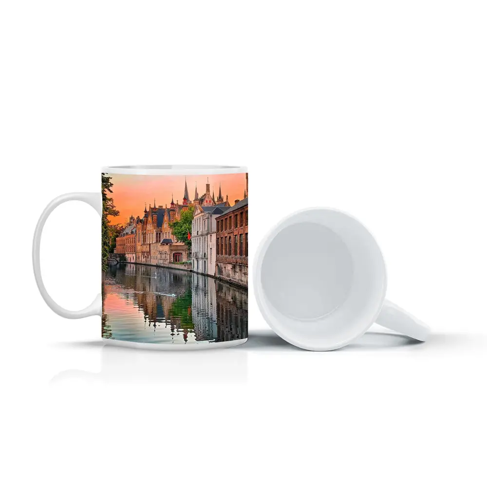 Bruges Belgium Canal Sunset Medieval City – Mugs