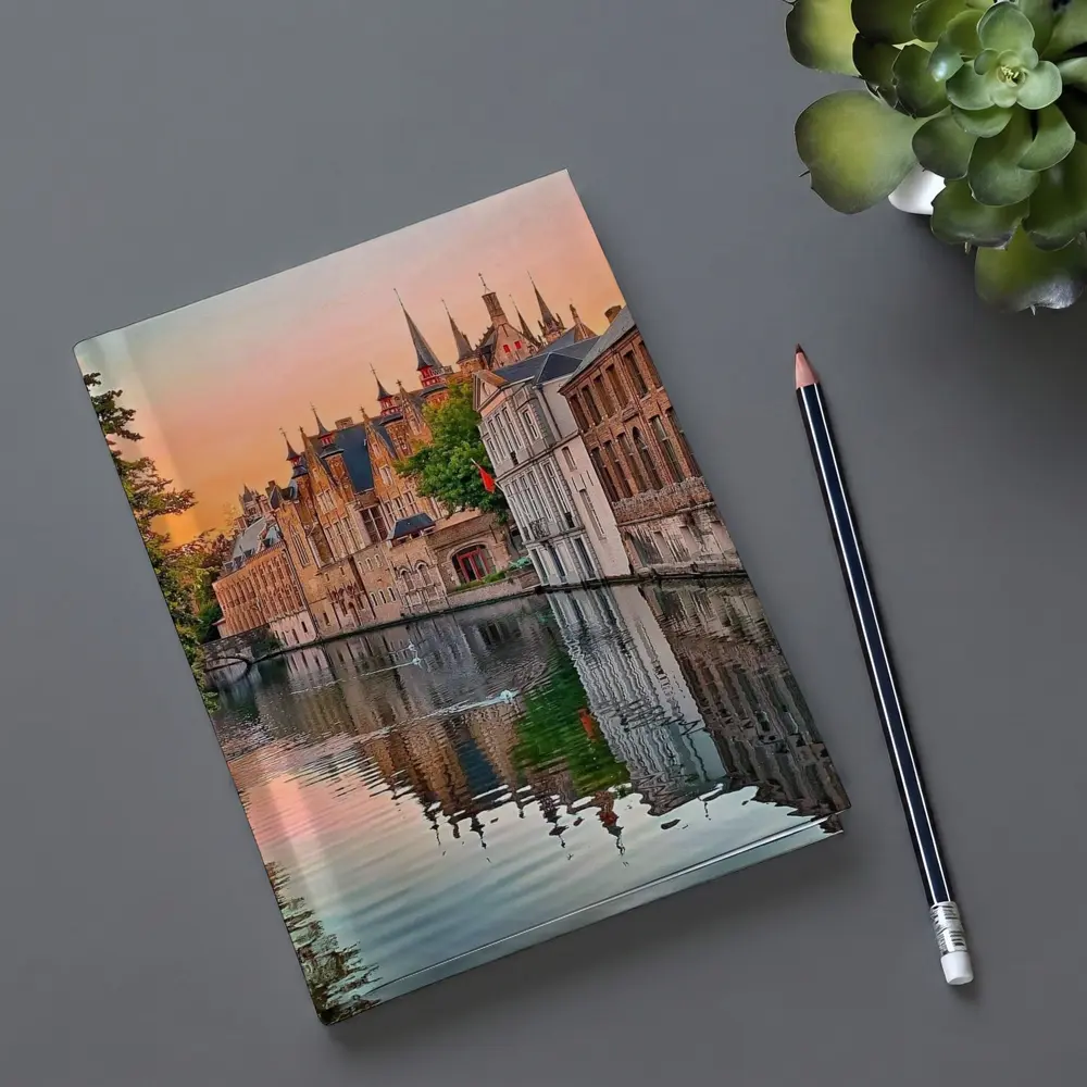 Bruges Belgium Canal Sunset Medieval City – Notebooks