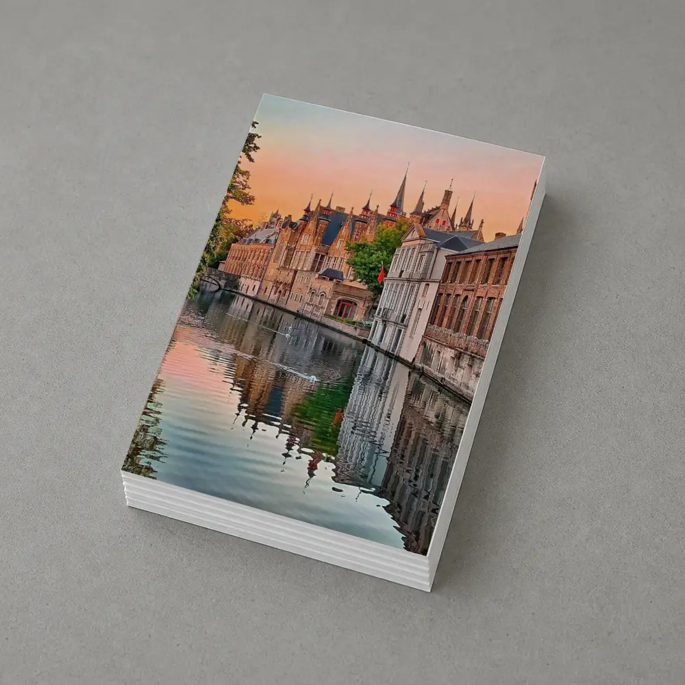 Bruges Belgium Canal Sunset Medieval City – Postcards
