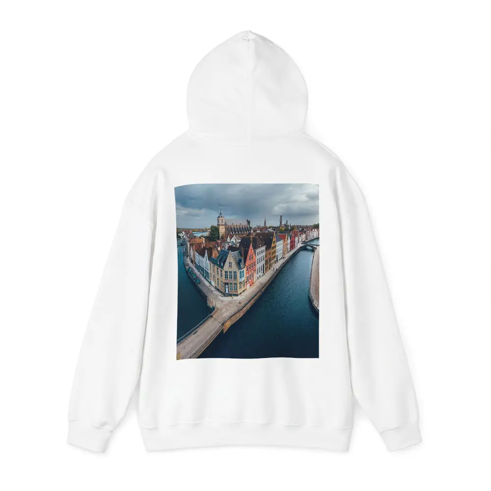 Bruges Belgium Canal Medieval City Aerial View – Hoodies