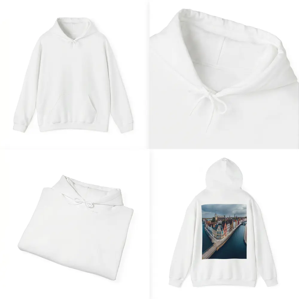 Bruges Belgium Canal Medieval City Aerial View – Hoodies