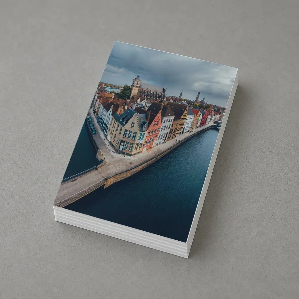 Bruges Belgium Canal Medieval City Aerial View – Postcards