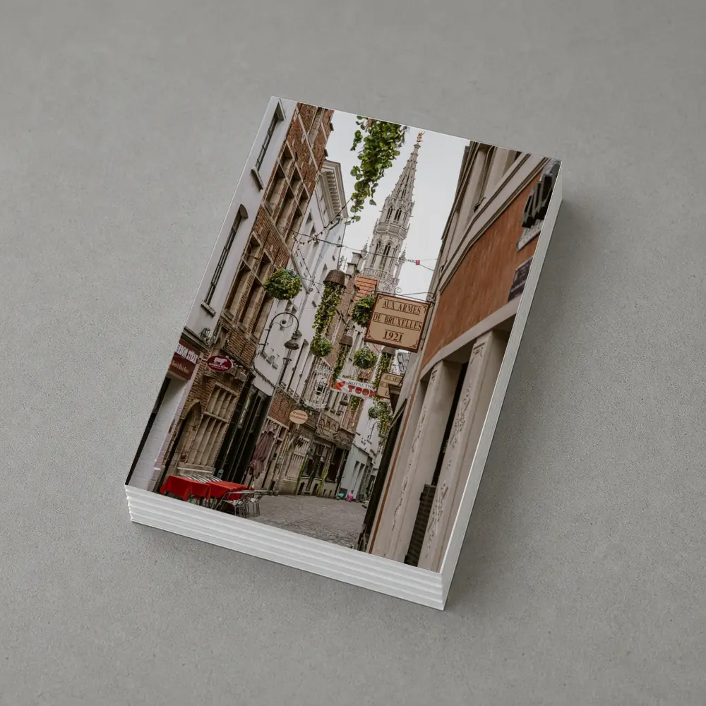 Brussels Old Town Narrow Cobblestone Street Scene – Postcards