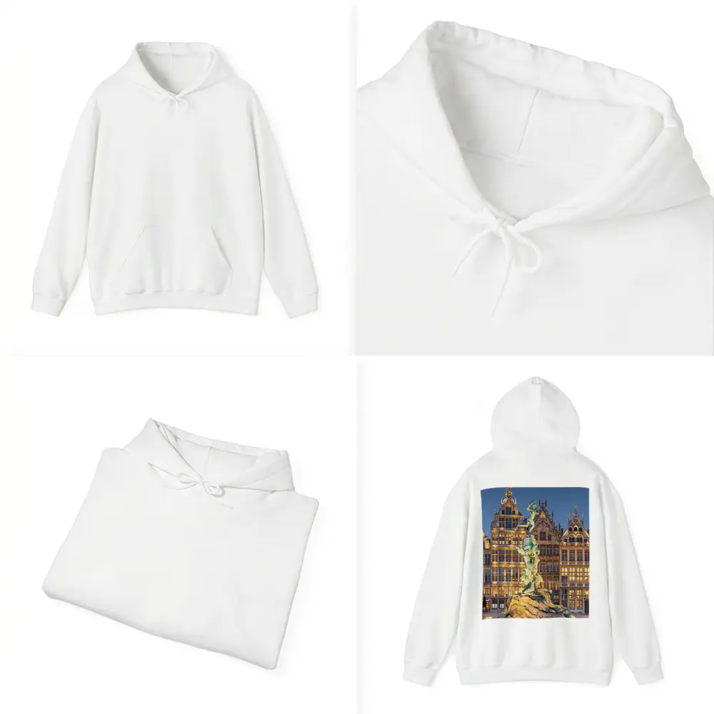 Brabo Fountain Antwerp Grand Place Night – Hoodies
