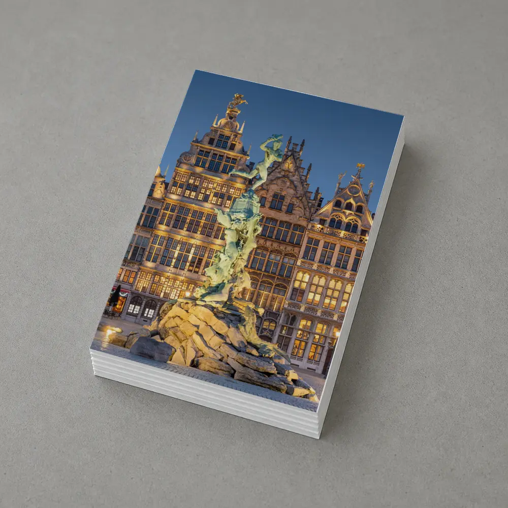 Brabo Fountain Antwerp Grand Place Night – Postcards