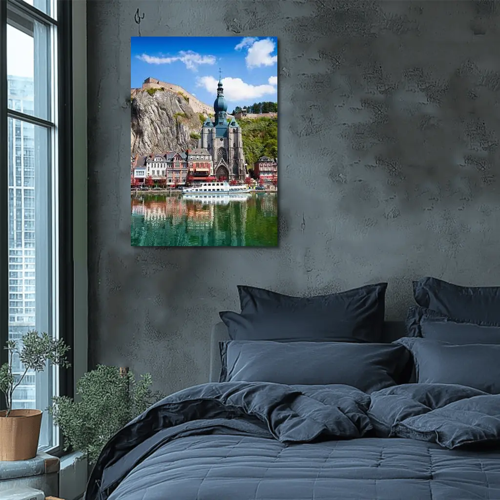 Dinant Belgium Church River Cliff View – Wall Art
