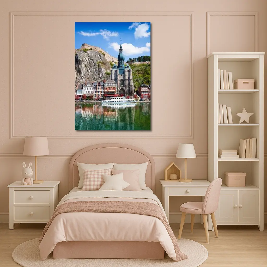 Dinant Belgium Church River Cliff View – Wall Art